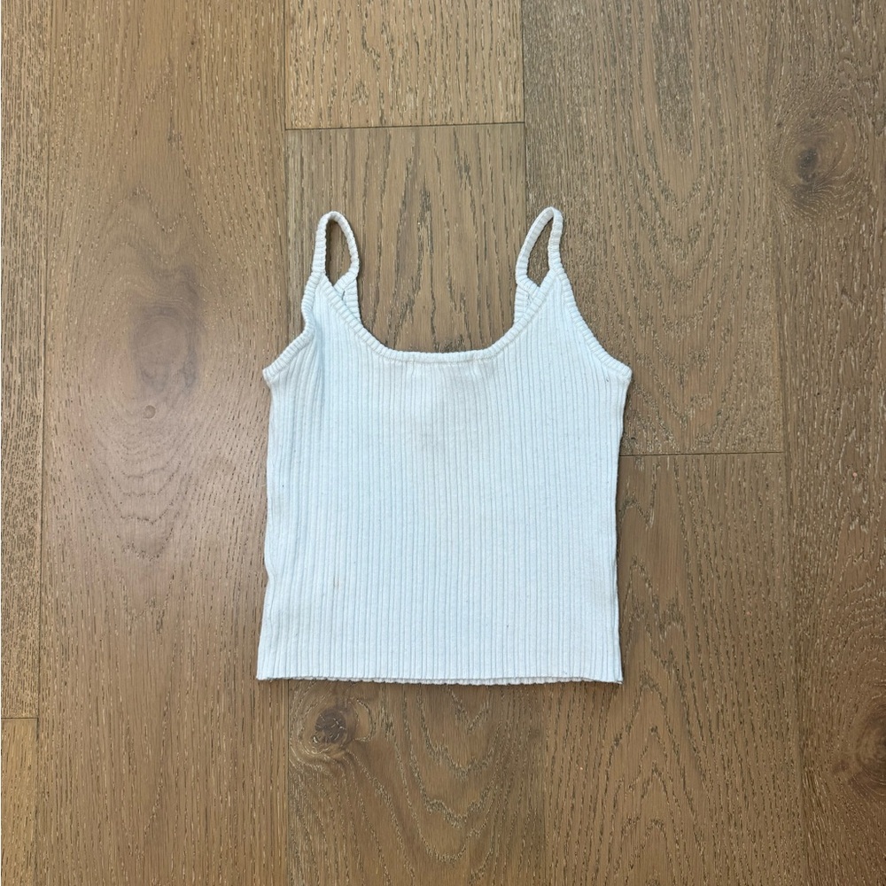White Ribbed Women's Top - Picture 2 of 2